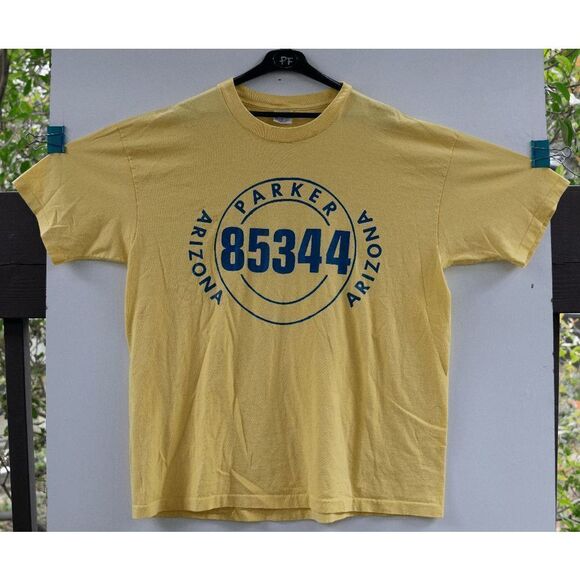 Vintage Parker Arizona 85344 Yellow Single Stitch T-Shirt Size 2XL - Picture 1 of 5